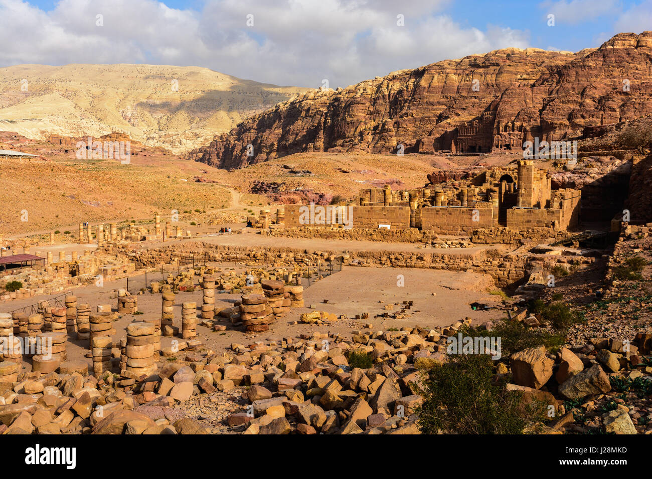 Jordan, Ma'an Gouvernement, Petra District, The legendary rock city of Petra, main attraction: 'Treasure House of the Pharaoh', UNESCO World Heritage Stock Photo