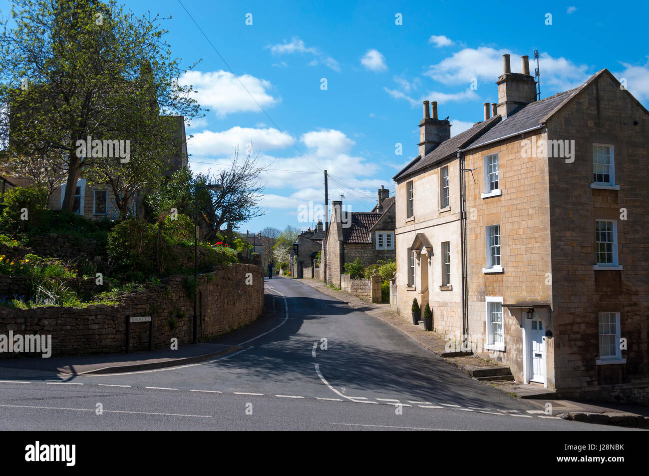 Church Street, homes, housing, property in Bathford, Somerset, England, UK Stock Photo