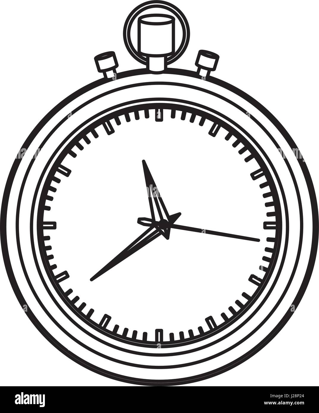 monochrome contour with black stopwatch Stock Vector Image & Art - Alamy