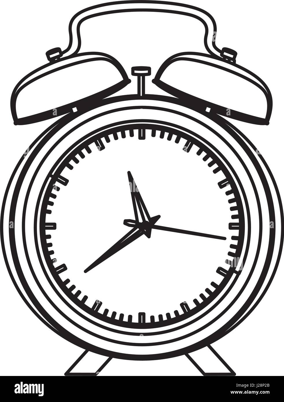 monochrome contour with alarm clock Stock Vector Image & Art - Alamy