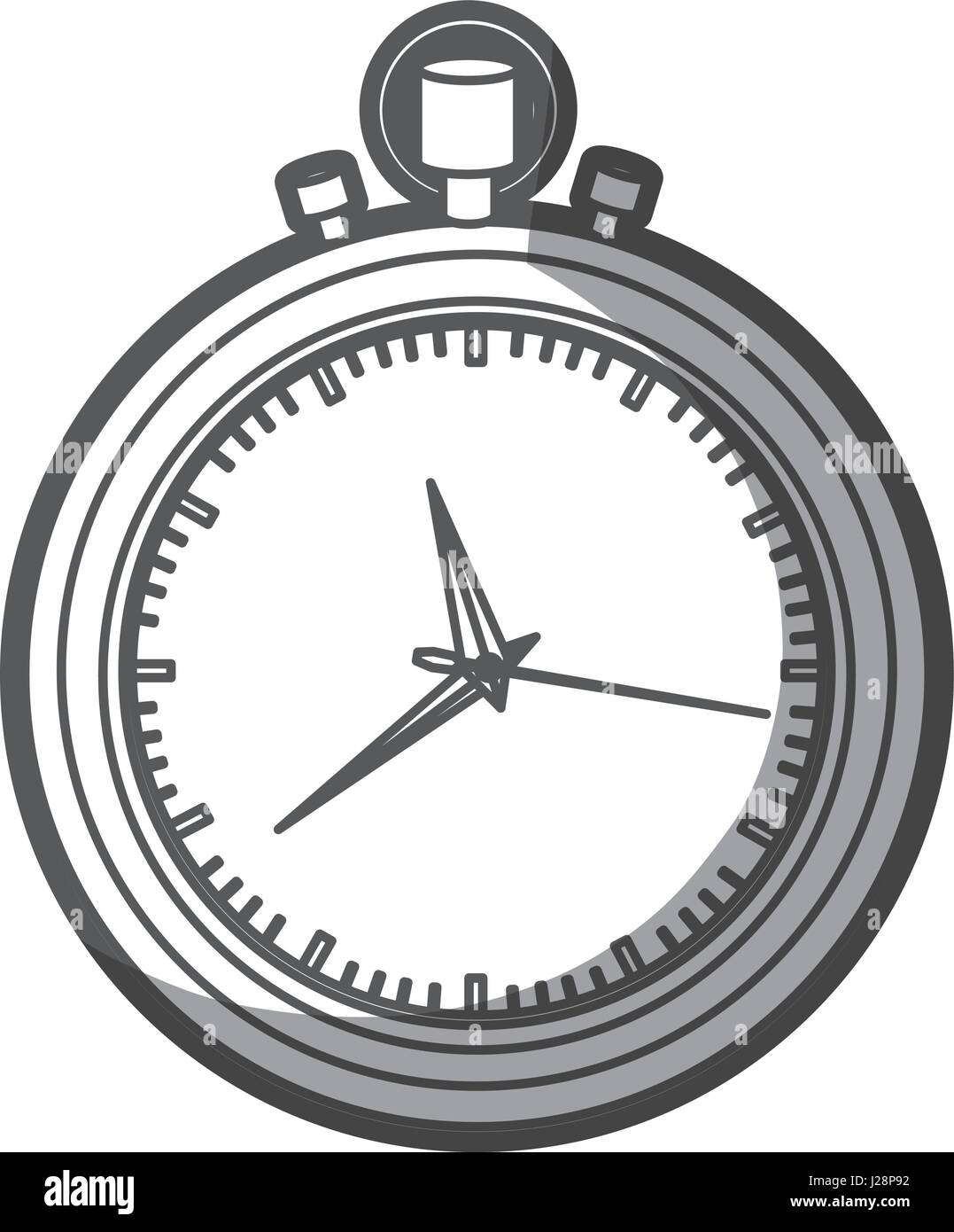 grayscale silhouette of stopwatch with thick contour Stock Vector Image ...