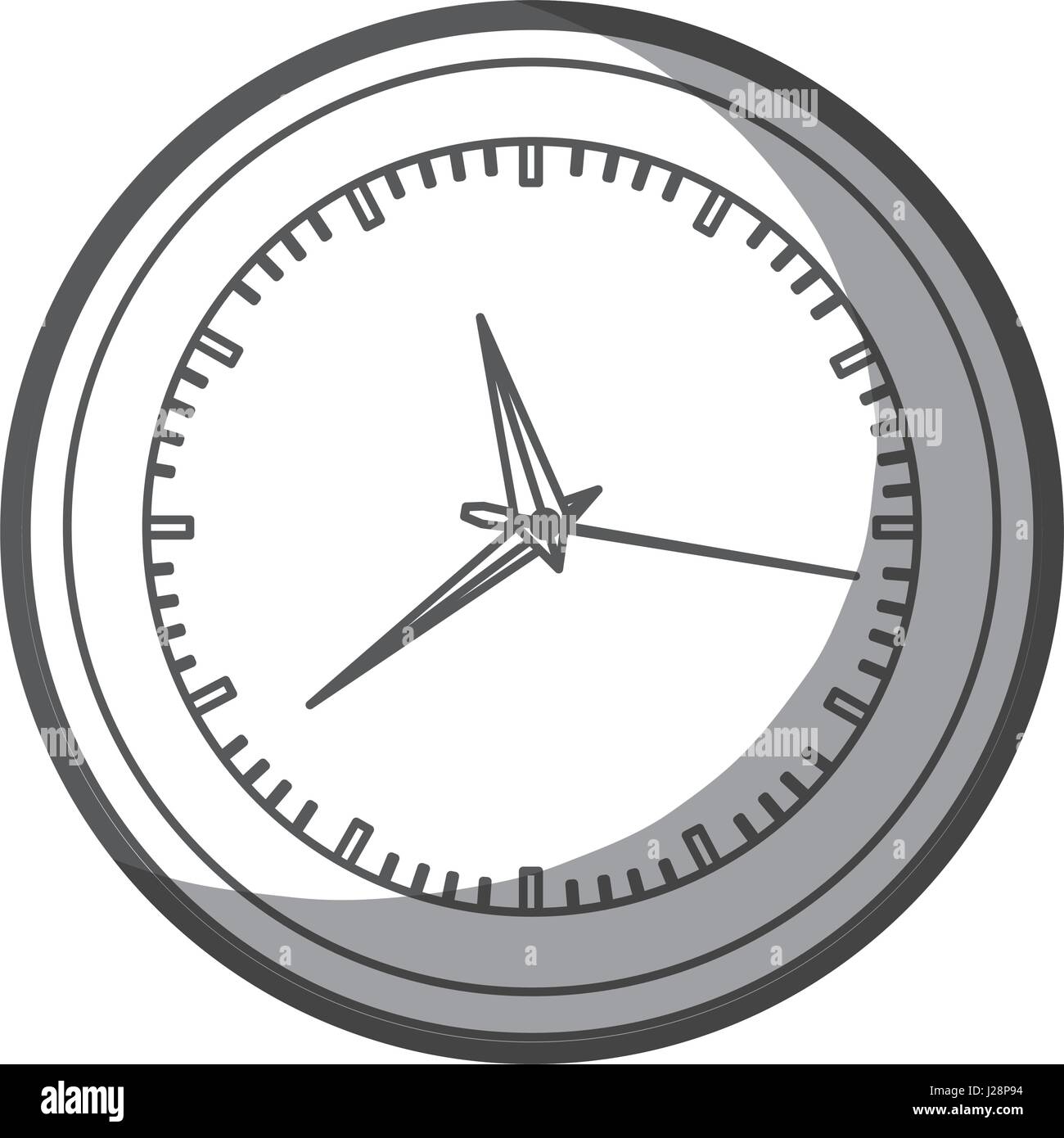 grayscale silhouette of wall clock with thick contour Stock Vector ...