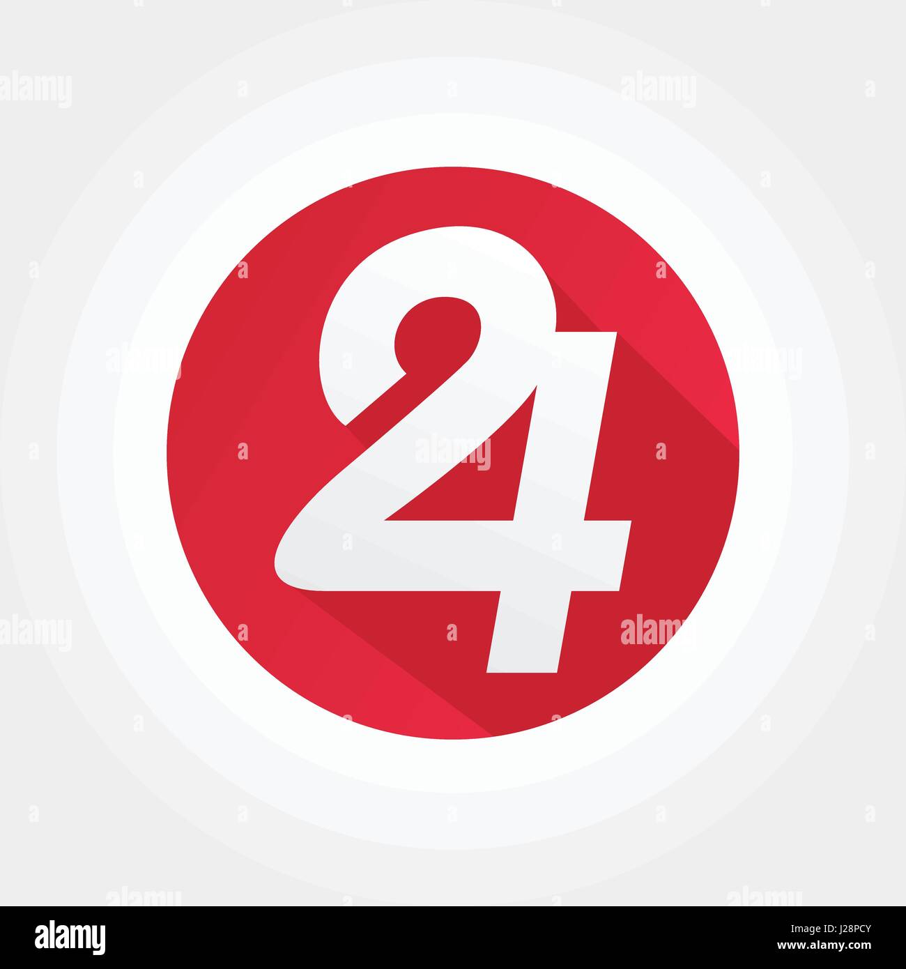 Red Number 24 on white background design illustration Stock Vector ...