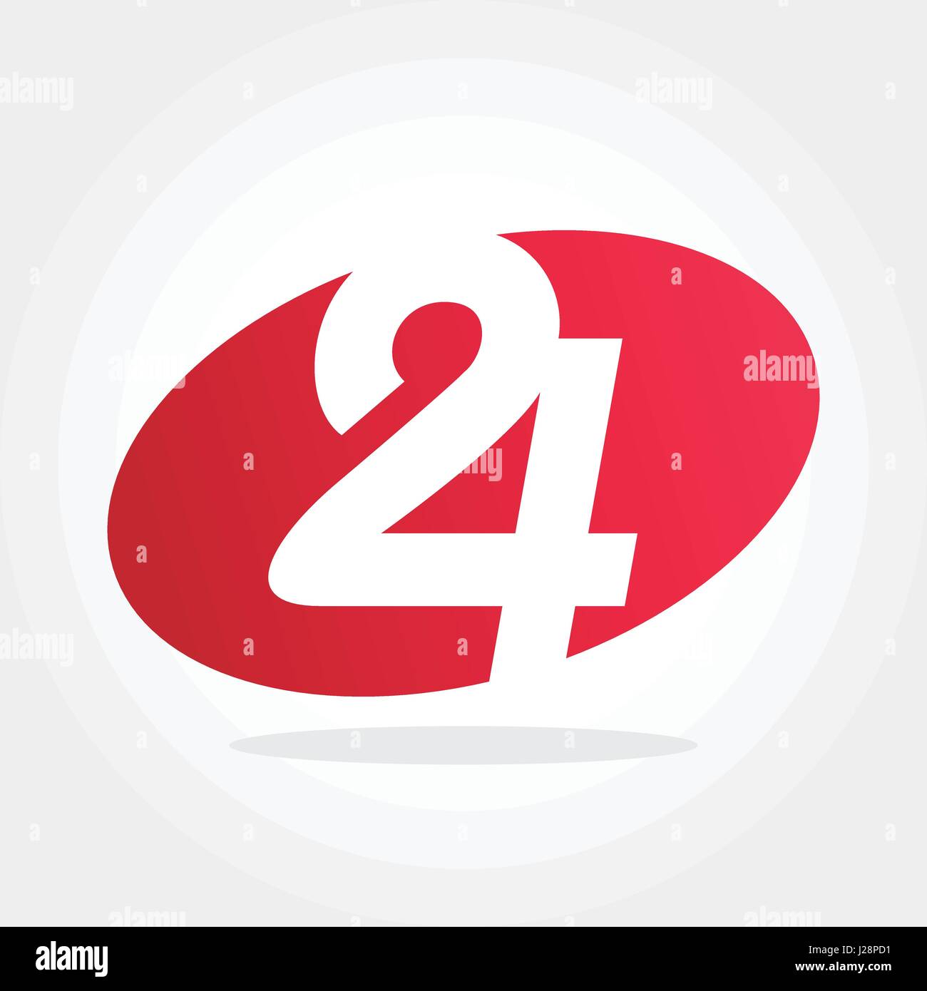 Red Number 24 on white background design illustration Stock Vector ...