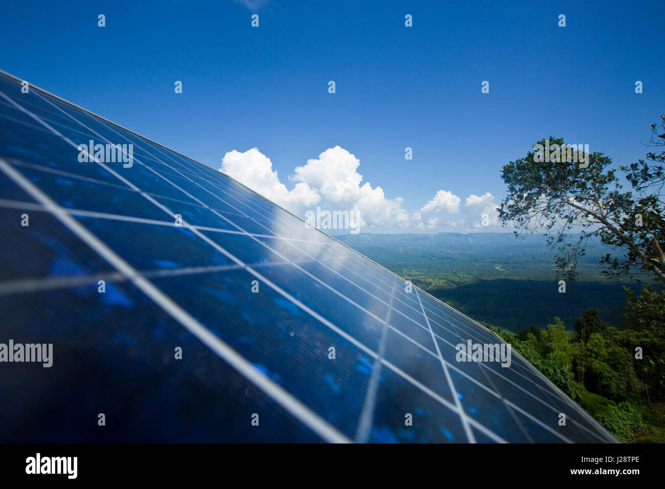 A solar panel on the Nilgiri Hill Resort in Bandarban, Bangladesh Stock