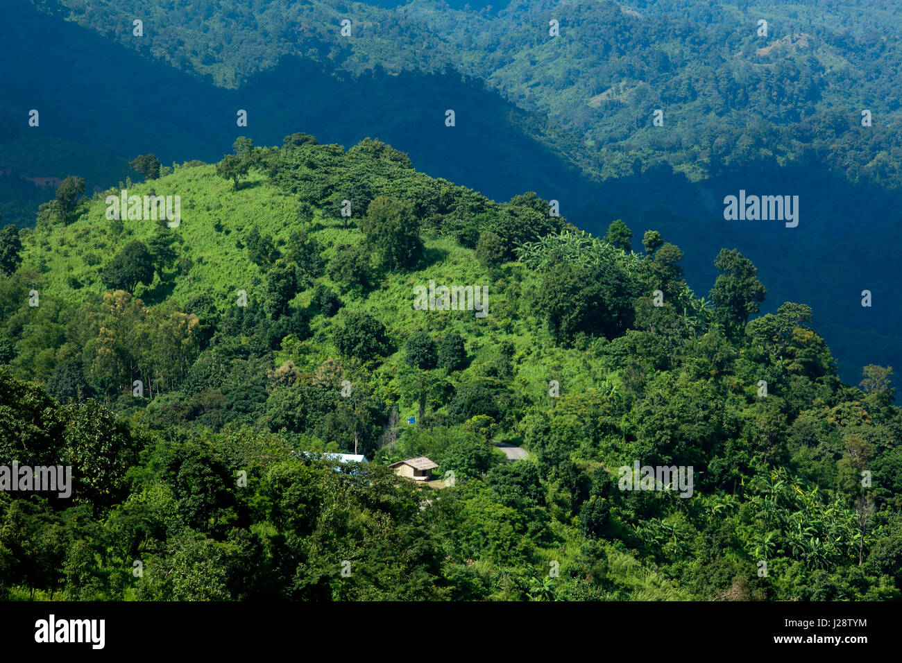 Landscape view of the Nilgiri. It is one of the tallest peaks and beautiful tourist place. Bandarban, Bangladesh. Stock Photo