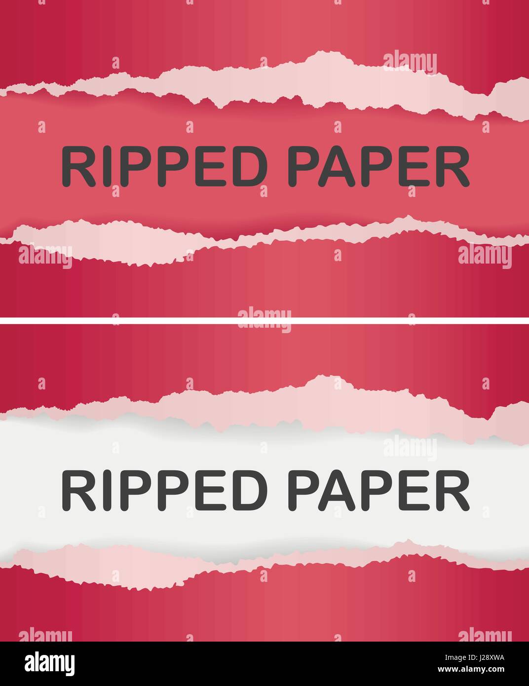 Realistic ripped red paper with shadow.  banner. Element for
