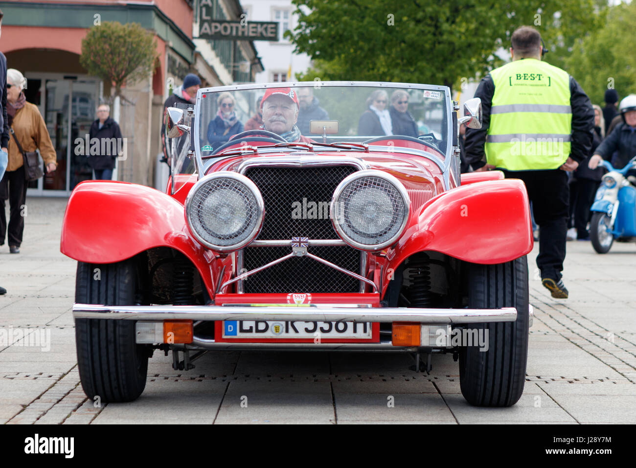 LUDWIGSBURG, GERMANY - APRIL 23, 2017: Panther J72 oldtimer car at the eMotionen event on April 23, 2017 in Ludwigsburg, Germany. Front view. Stock Photo
