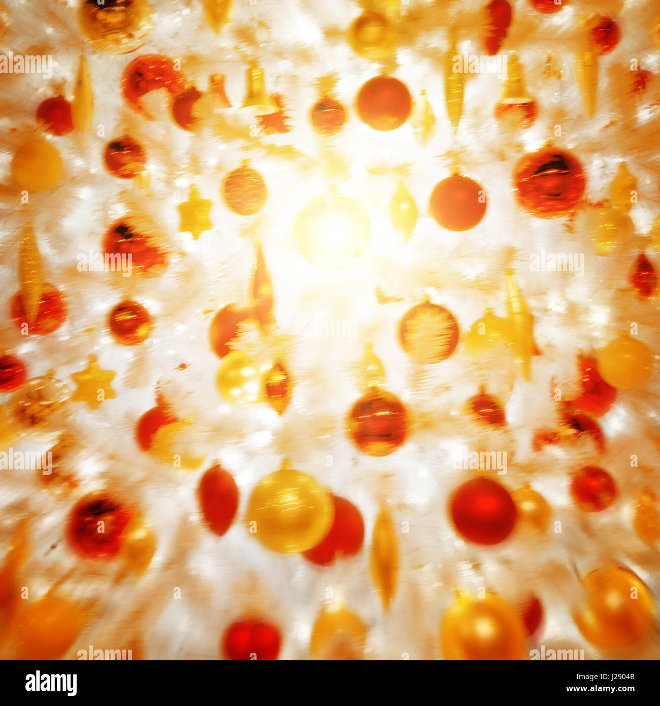 blurred abstract background of Christmas decorations Stock Photo