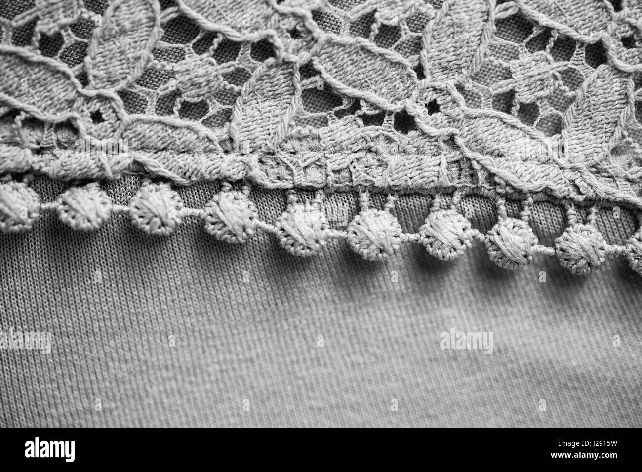 close up of lace textile or clothing item Stock Photo