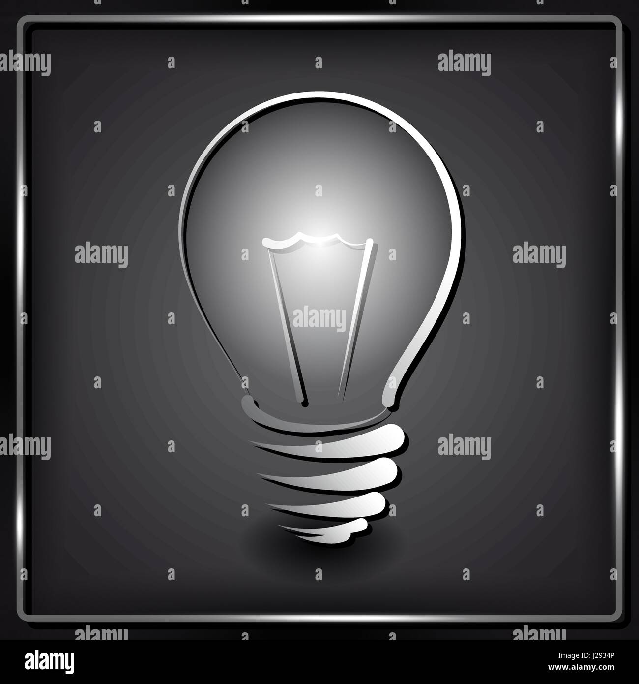 Lamp silhouette on black background. Vector illustration Stock Vector