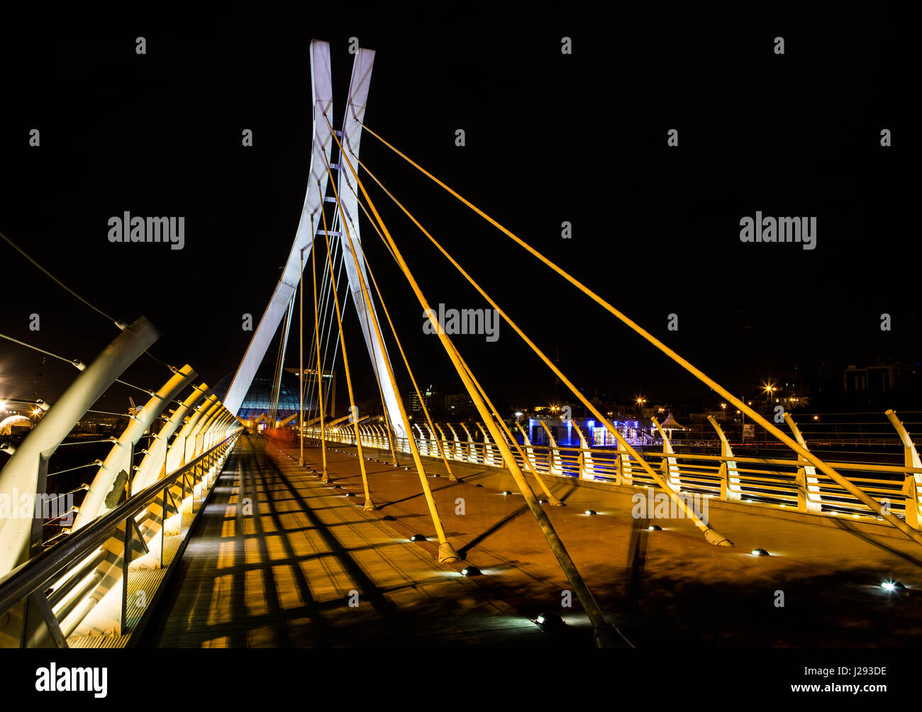 cantilever bridge in tehran night ,iran Stock Photo