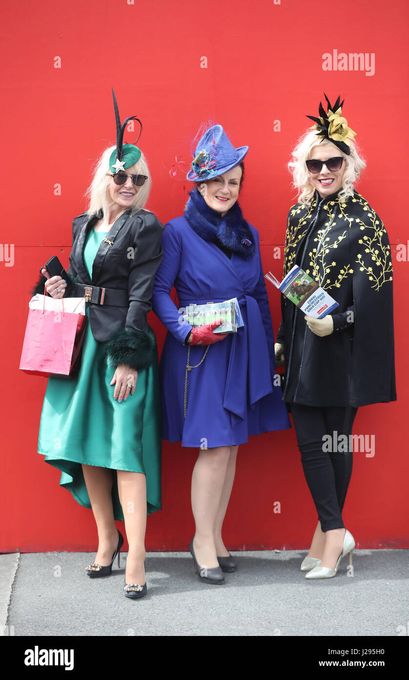 Maria Stack Racegoer Bernie Ladon-Bolger (left), Maria Stack (centre) and Dawn ...