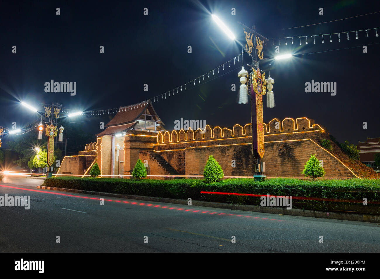 Tha Pratu Thanang Gate of old city in Lamphun,Thailand. Stock Photo