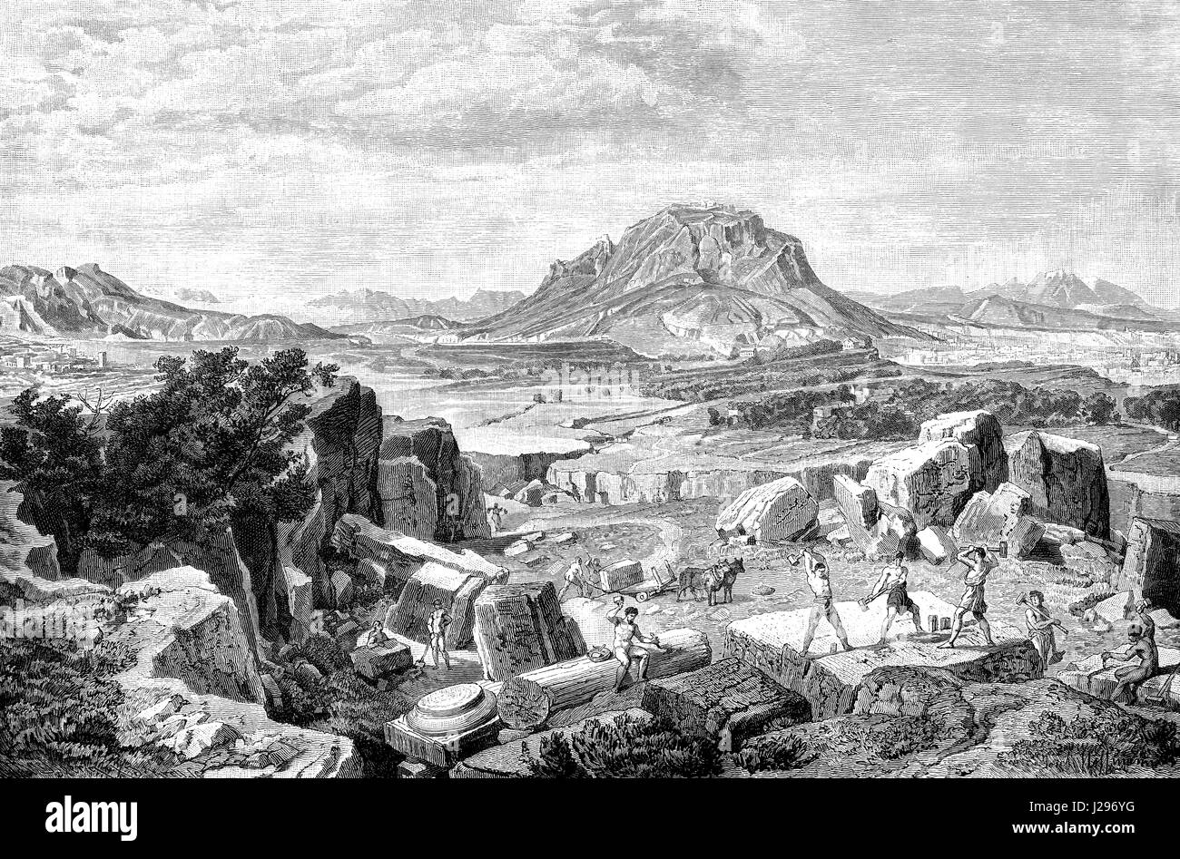 Nea Korinthos or New Corinth in 1858 after an earthquake, Corinthia, Peloponnese, Greece Stock Photo