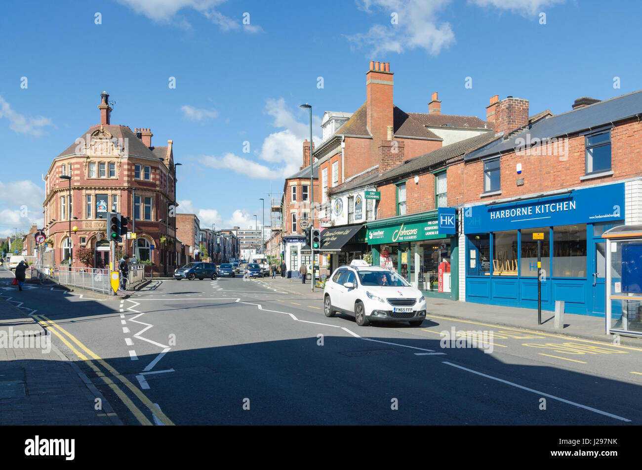 Shops in Harborne High Street in Birmingham Stock Photo Alamy