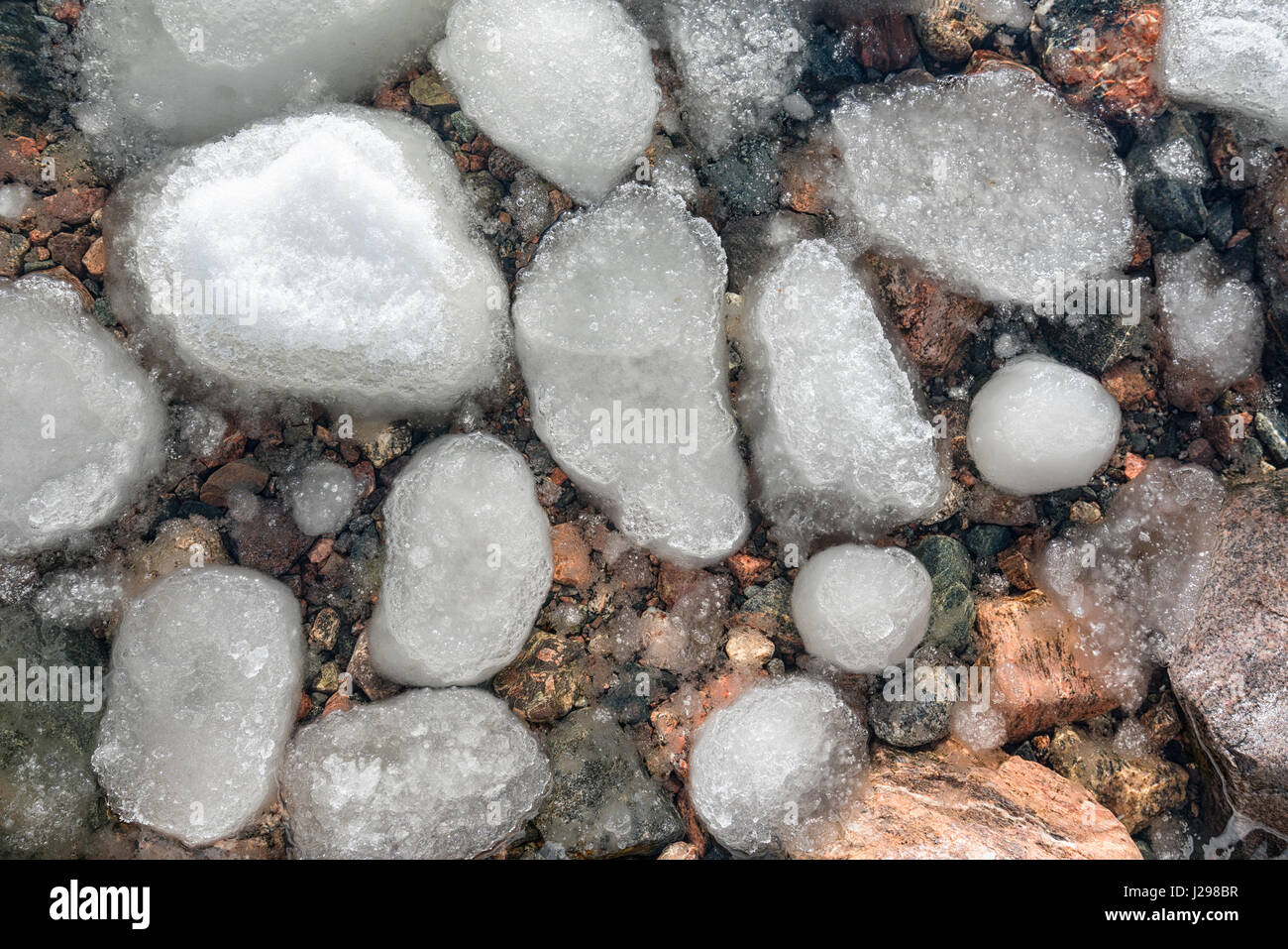 Pieces of ice floating at sea shore, Porkkala, Kirkkonummi, Finland, Europe, EU Stock Photo