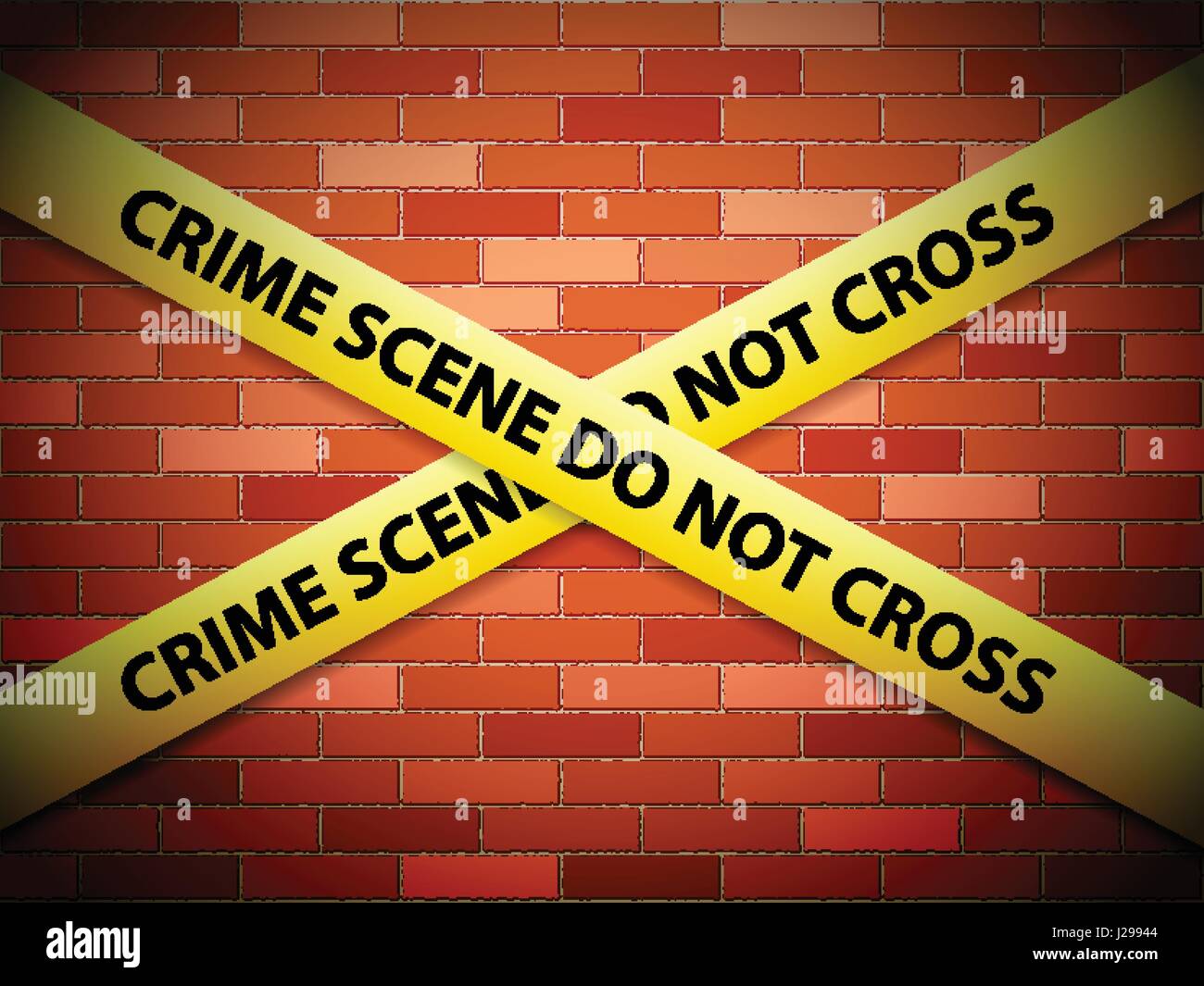 Yellow crime scene tape on a brick wall Stock Vector Image & Art Alamy