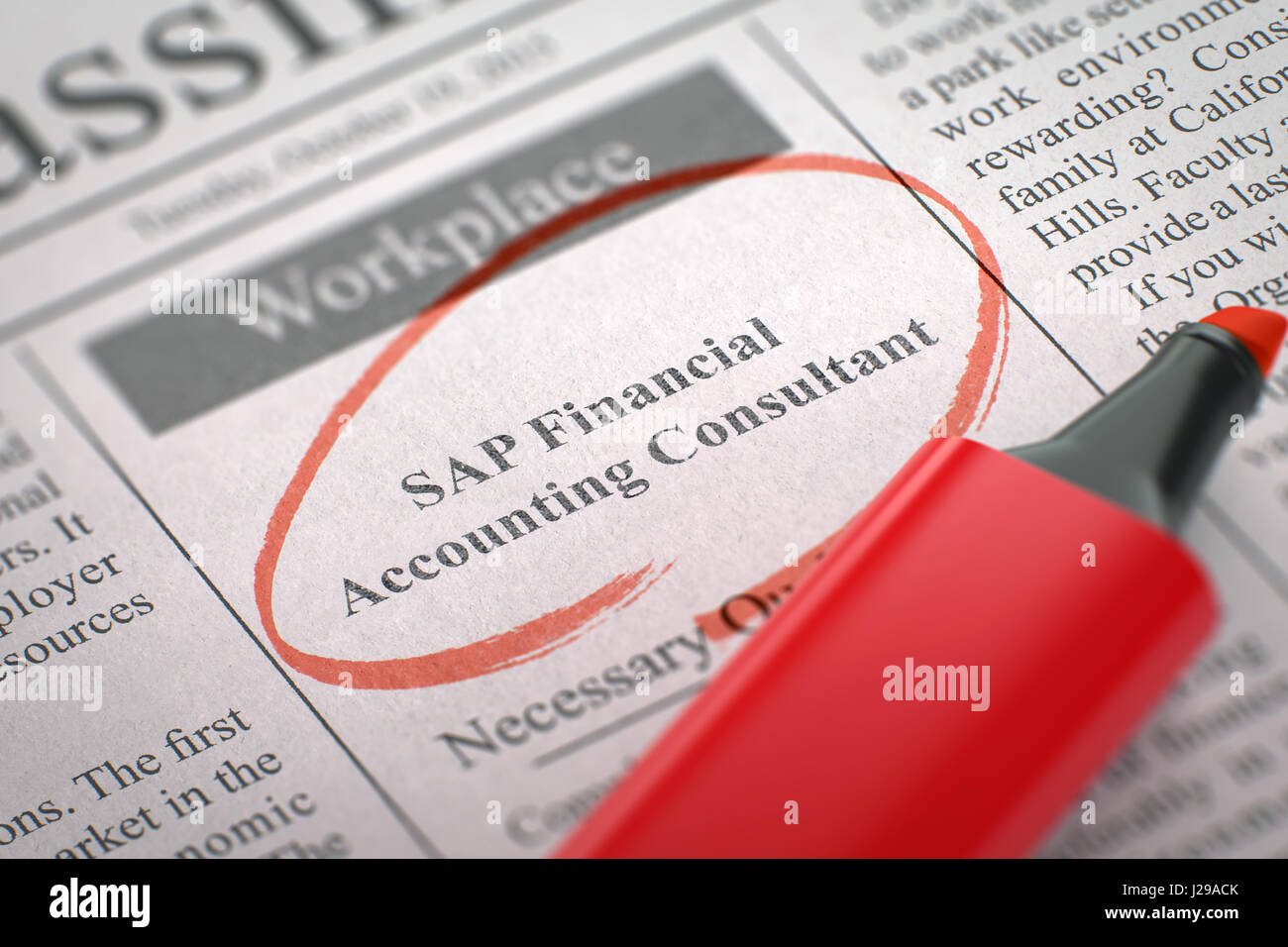 SAP Financial Accounting Consultant Hiring Now. 3d. Stock Photo