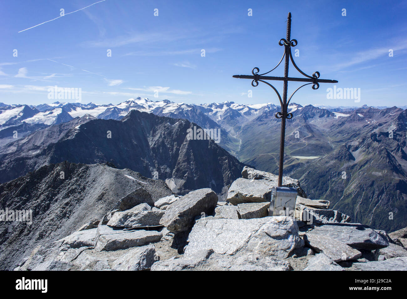 Hohe Geige (3395 m), Pitztal, Austria Stock Photo