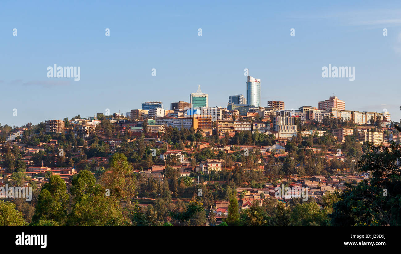 City bussiness district landscape of Kigali, Rwanda, 2016 Stock Photo