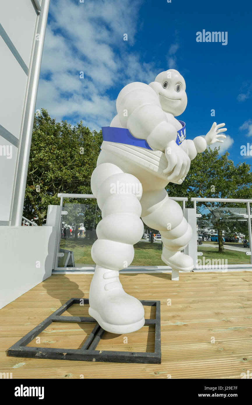 Goodwood, UK - July 1, 2012: Bibendum, more commonly known as the Michelin Man - advertising symbol of the Michelin motor company, on display at Goodw Stock Photo