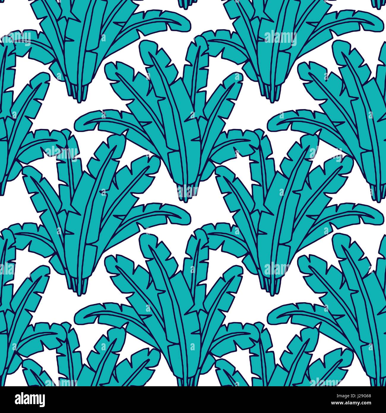 Seamless Tropical Jungle Palm Leaves Pattern Stock Vector Image & Art ...