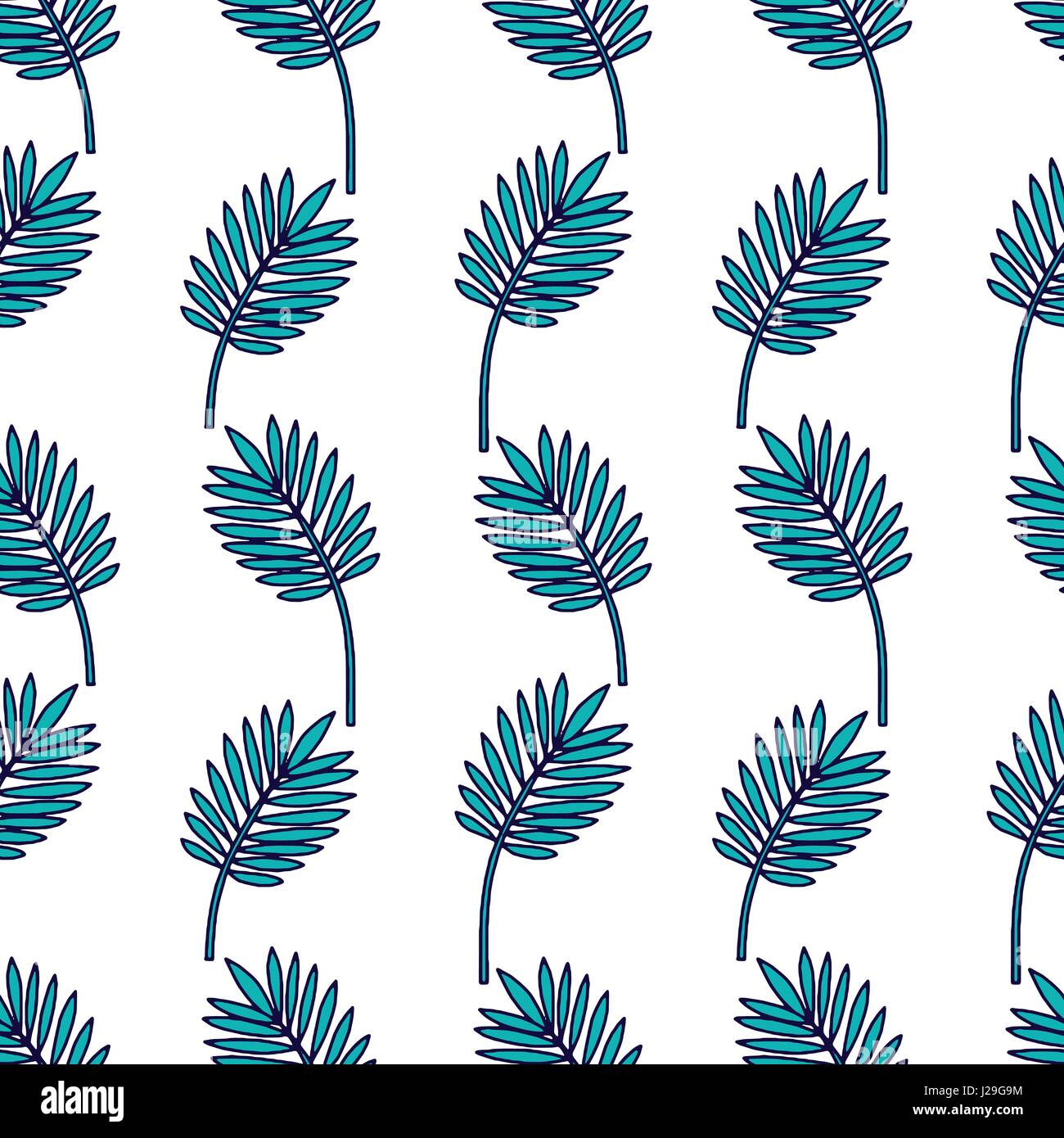 Seamless Tropical Jungle Palm Leaves Pattern Stock Vector Image & Art ...