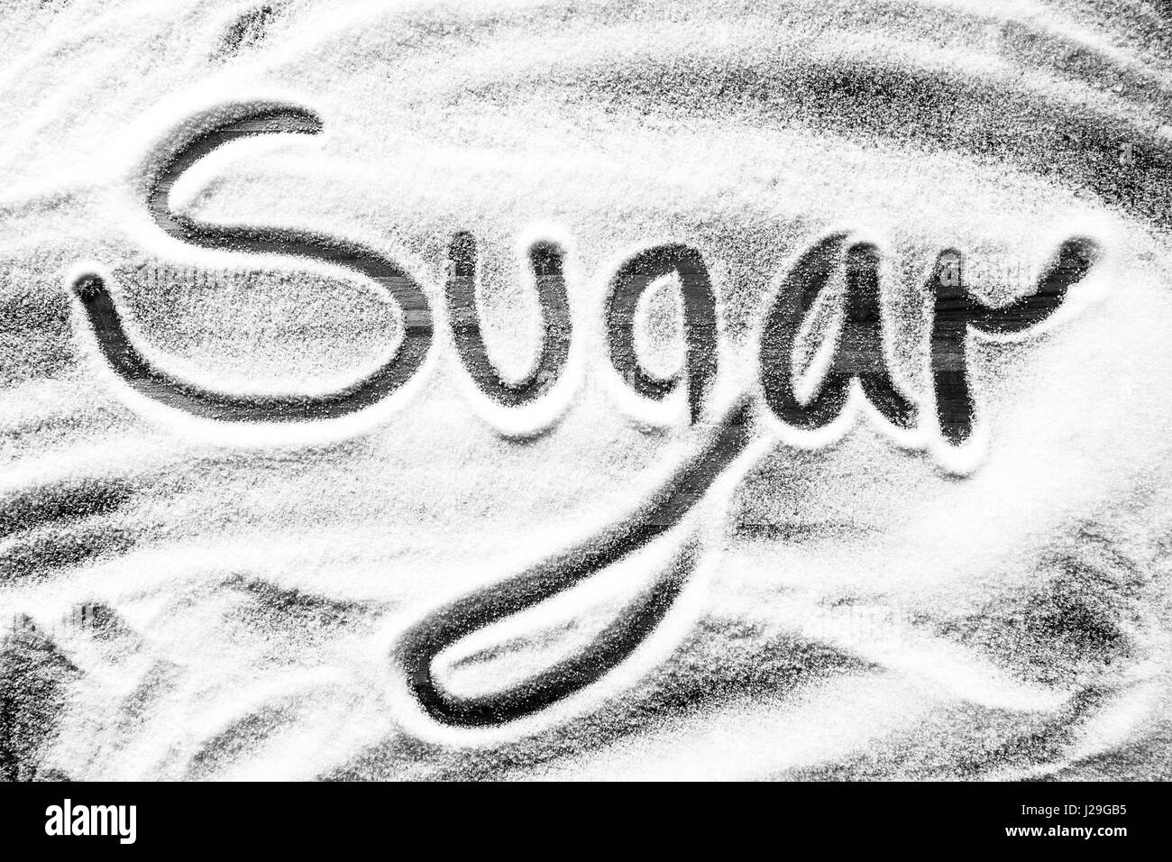 No sugar sign with sugary background Stock Photo