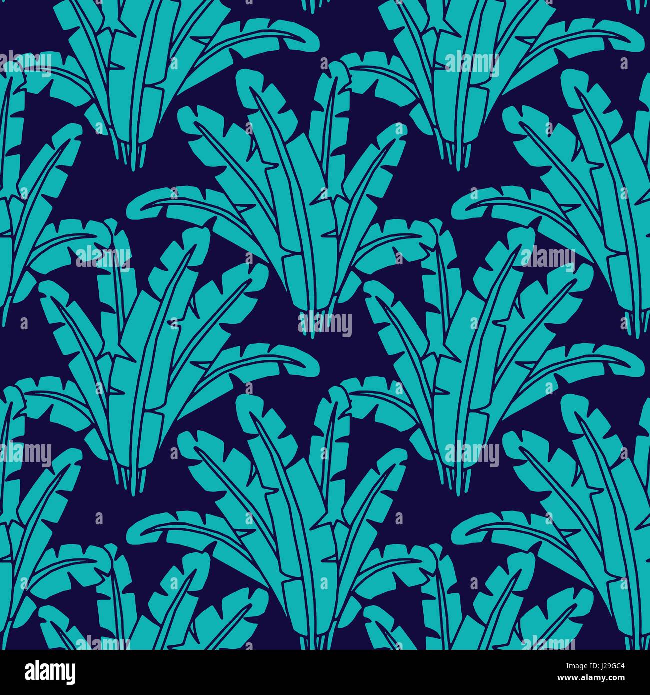 Seamless Tropical Jungle Palm Leaves Pattern Stock Vector Image & Art ...