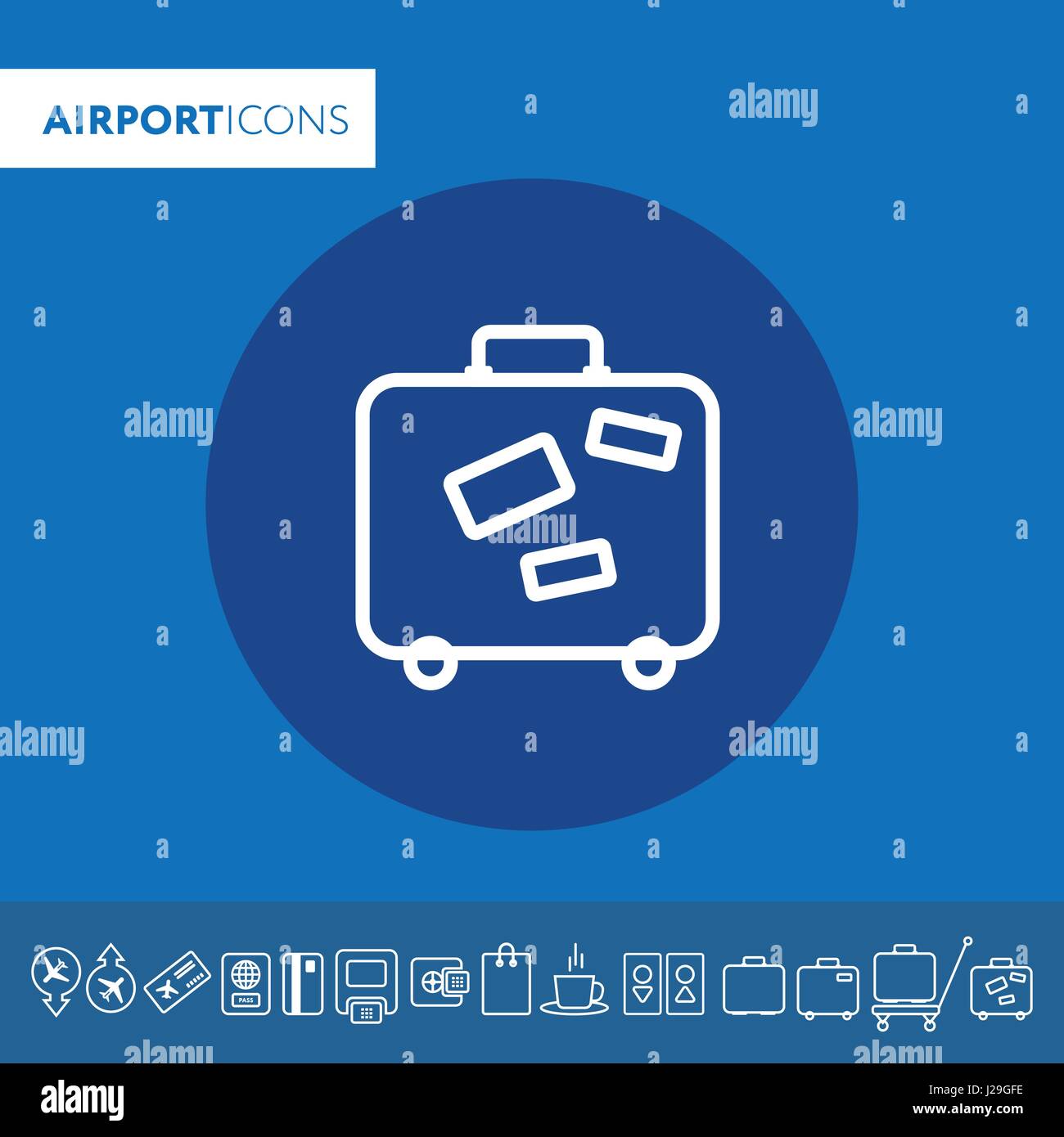Baggage icon. Airport travel trip and tourism theme. Isolated design