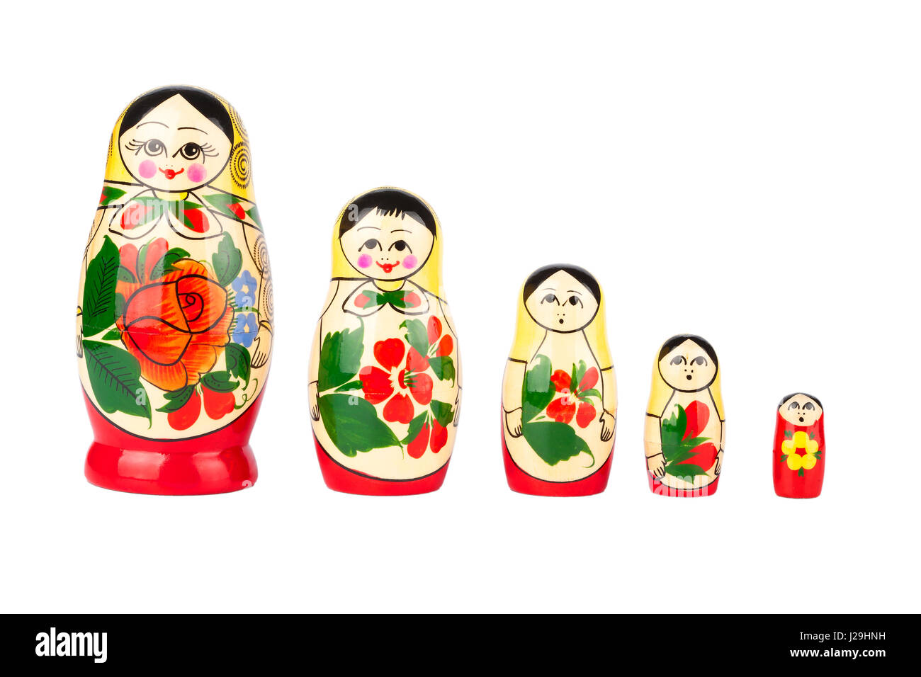 Russian nesting doll on white background. Stock Photo