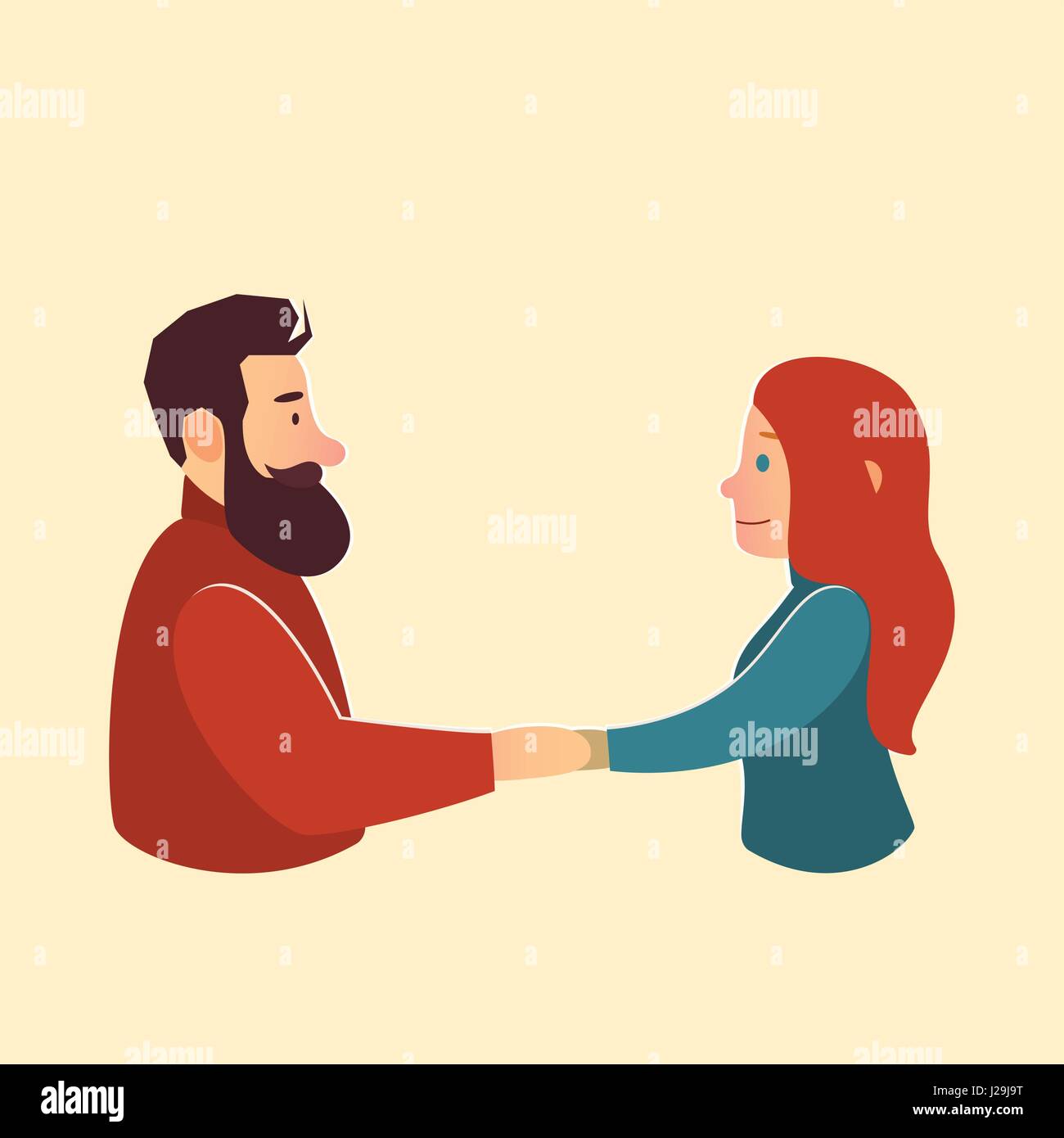 Valentine'S Day. Lovely man and woman. greeting card illustration Stock Vector
