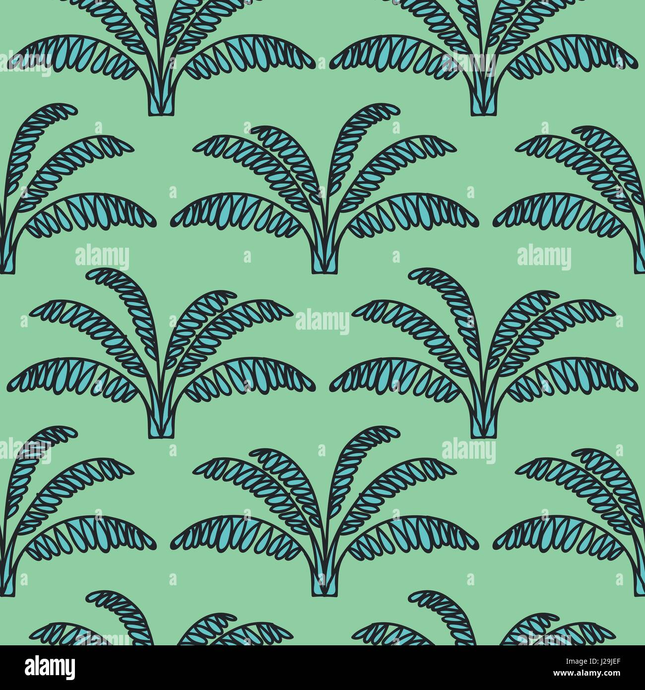 Seamless Tropical Jungle Palm Leaves Pattern Stock Vector Image & Art ...