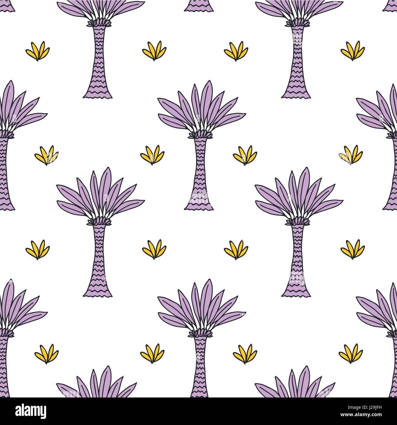 Seamless Tropical Jungle Palm Leaves Pattern Stock Vector Image & Art ...
