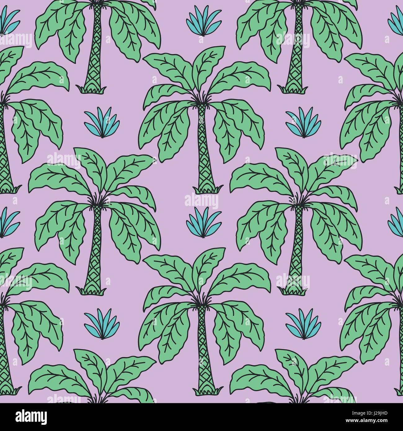 Seamless Tropical Jungle Palm Leaves Pattern Stock Vector Image & Art ...
