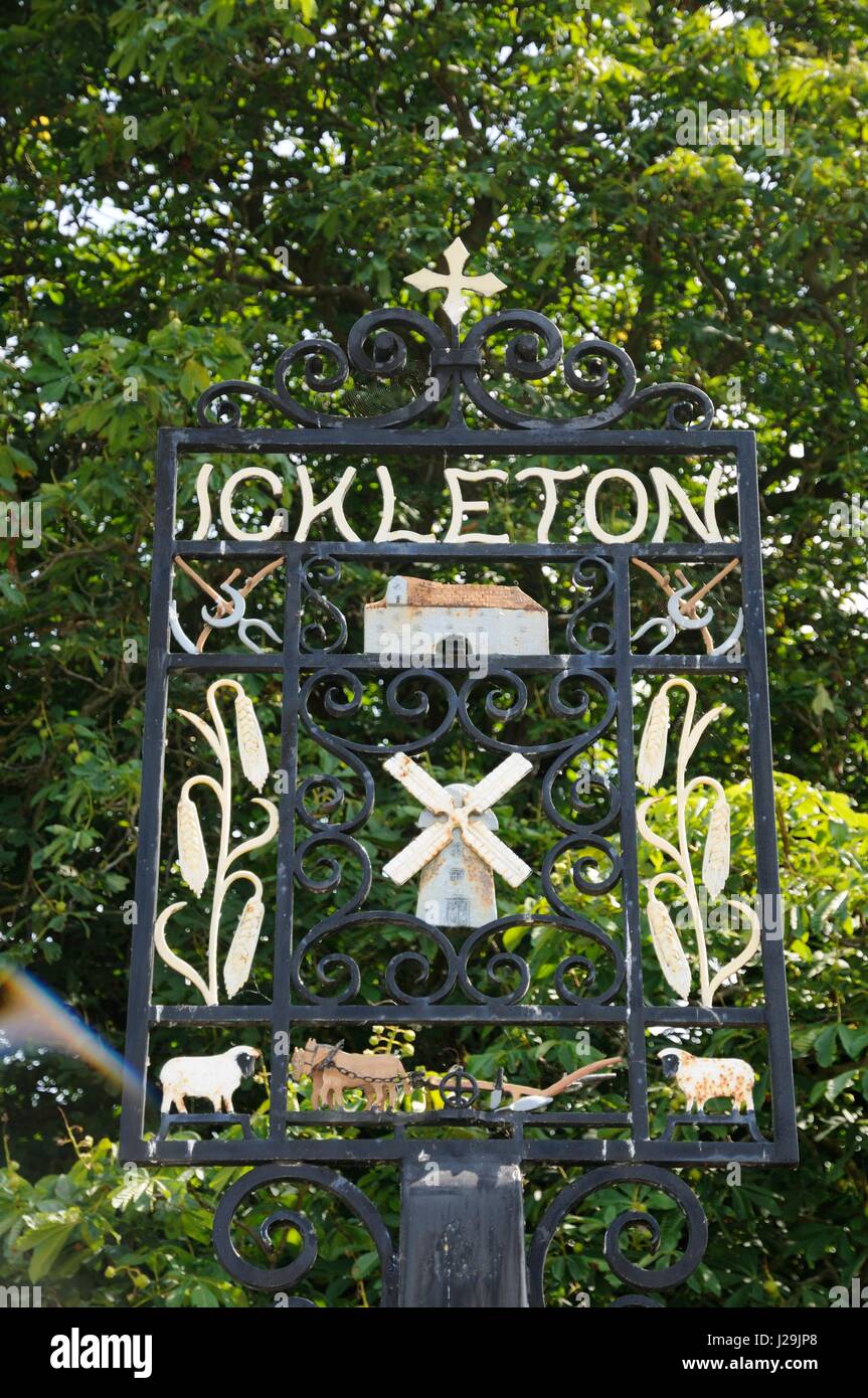 Village Sign, Ickleton, Cambridgeshire Stock Photo - Alamy