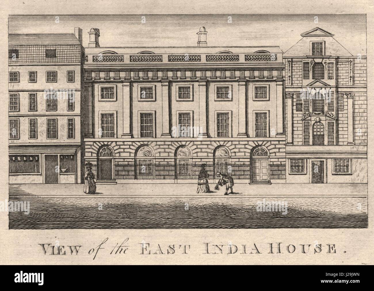 'View of the East India House', Leadenhall Street, City of London. HARRISON 1776 Stock Photo