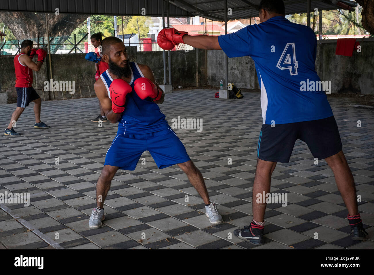 Two students of a boxing school performing their practices Stock Photo ...