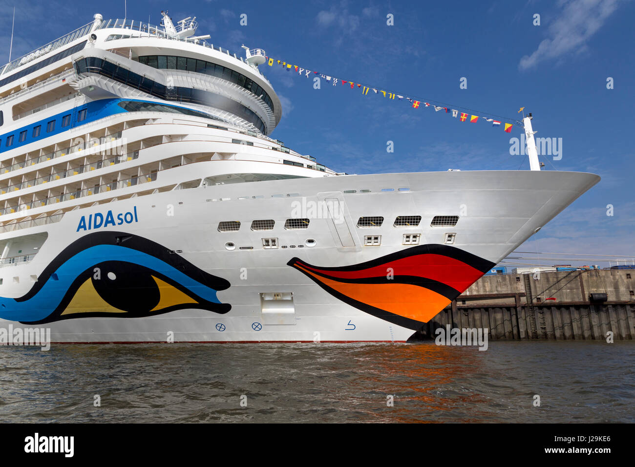 Cruise ship AIDAsol at the cruise terminal Hamburg Cruise Center, Hamburg, Germany, Europe Stock Photo