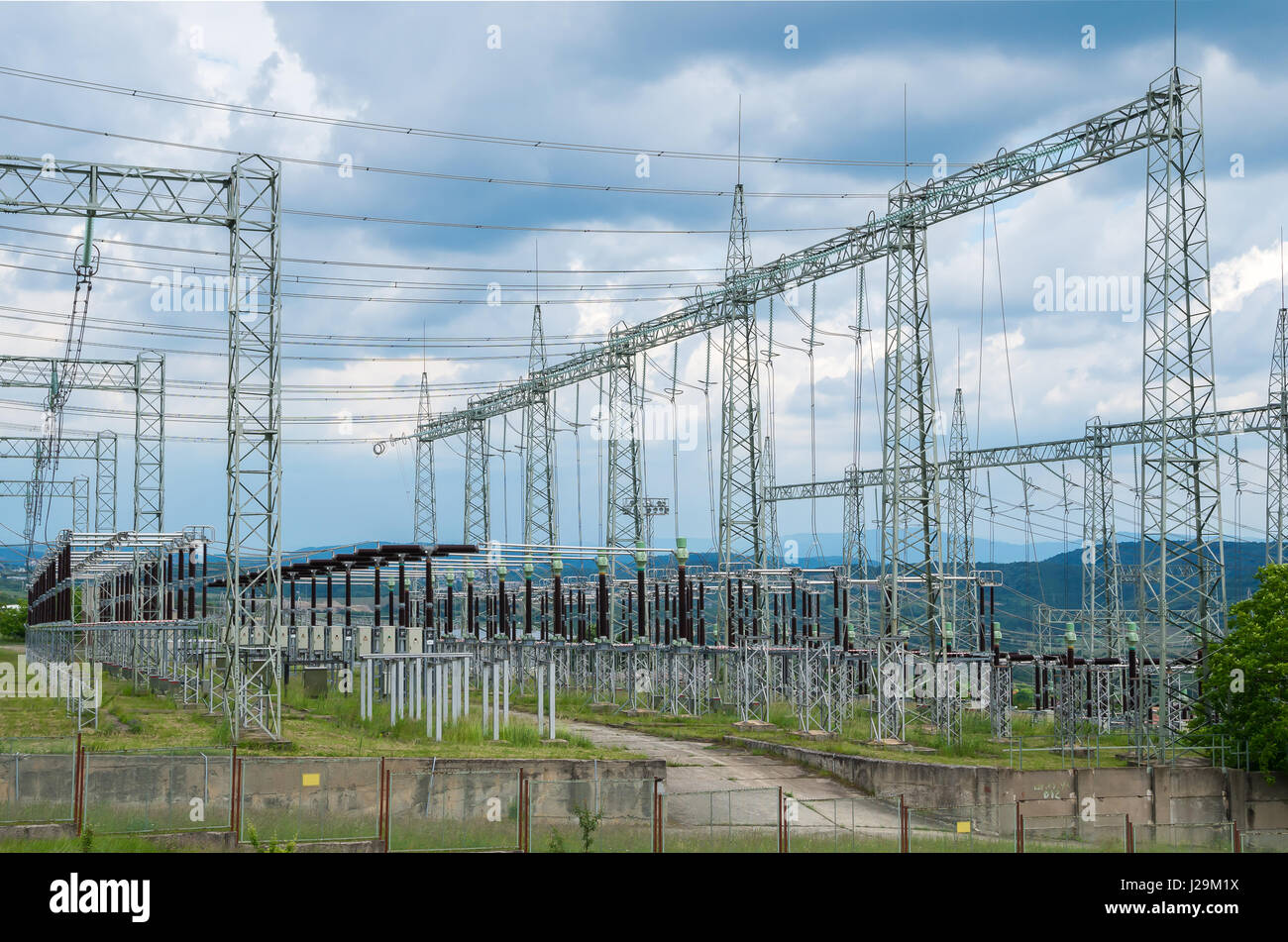 Electrical substation for heavy current with resistors Stock Photo