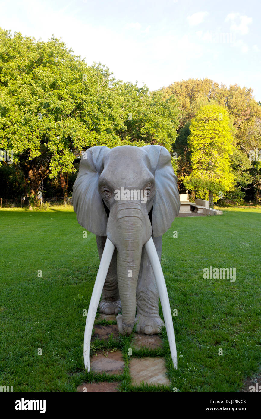 Elephant sculpture in a garden Stock Photo Alamy