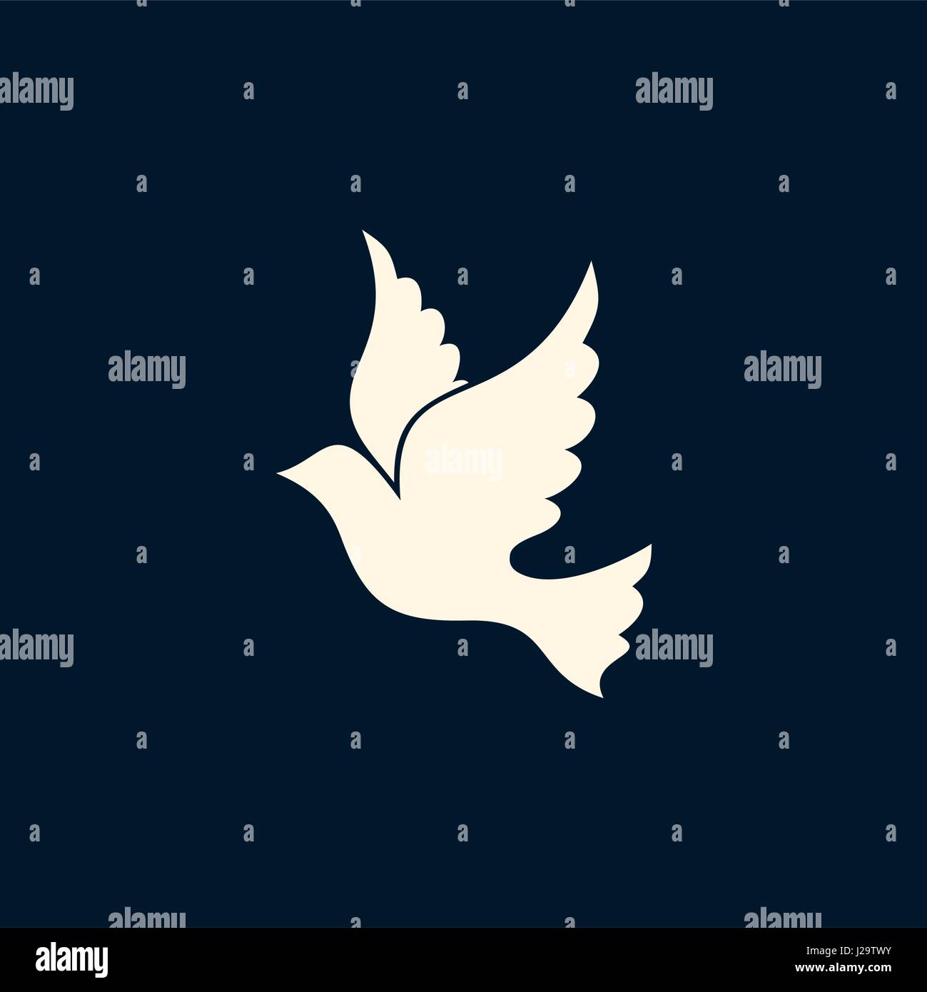 Church logo. Dove - a symbol of the Holy Spirit of God Stock Vector