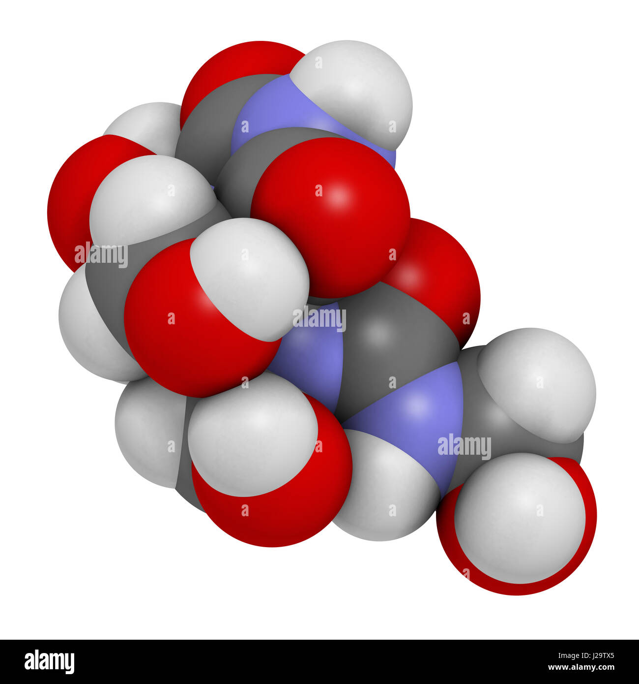 Diazolidinyl urea antimicrobial preservative molecule (formaldehyde