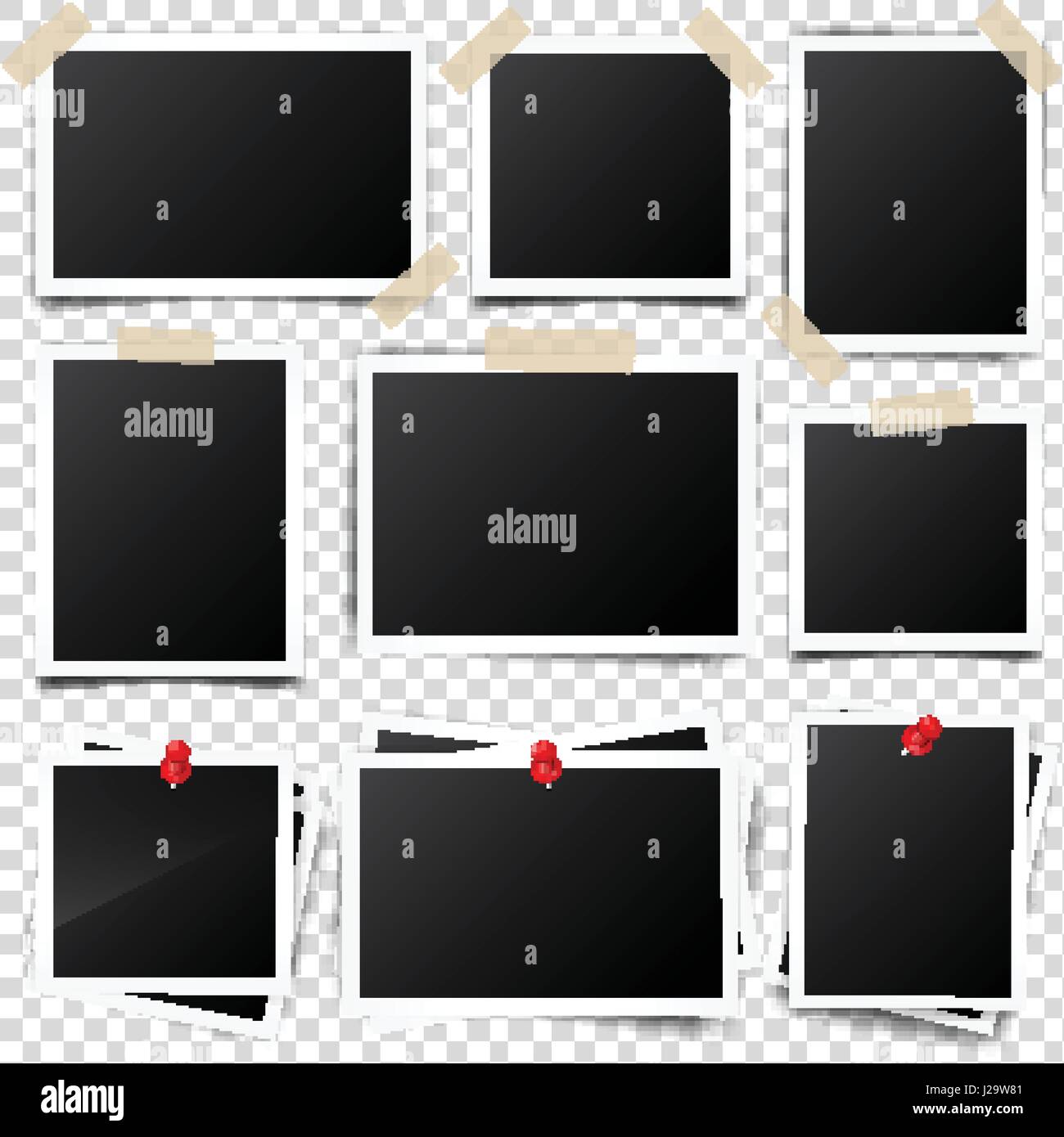 Photo card,frame,film set. Retro,vintage photograph with shadow and