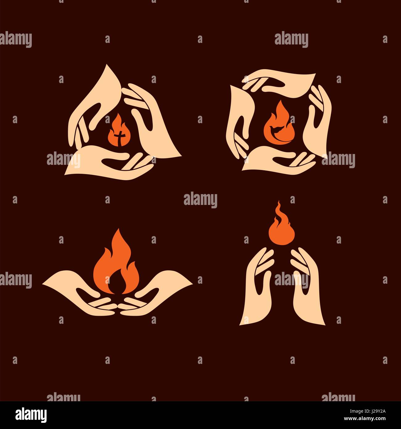 a set of christian logos for the church mission ministry stock