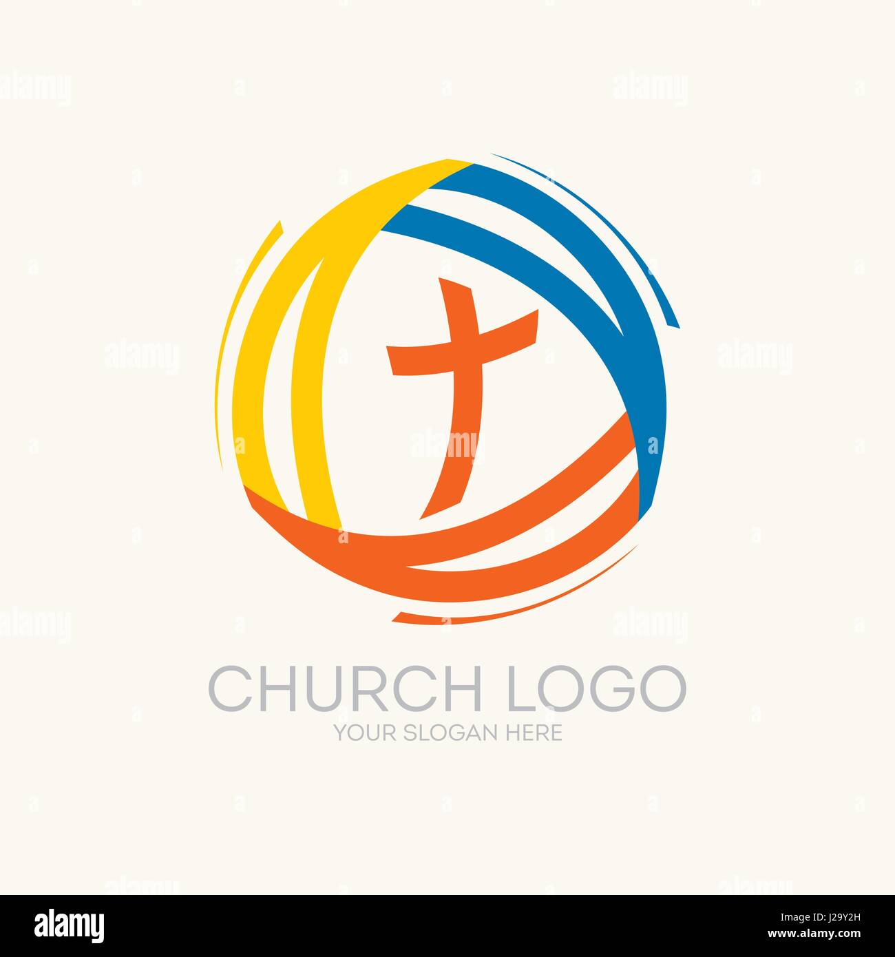 Stylish logo with a cross Stock Vector Image & Art - Alamy