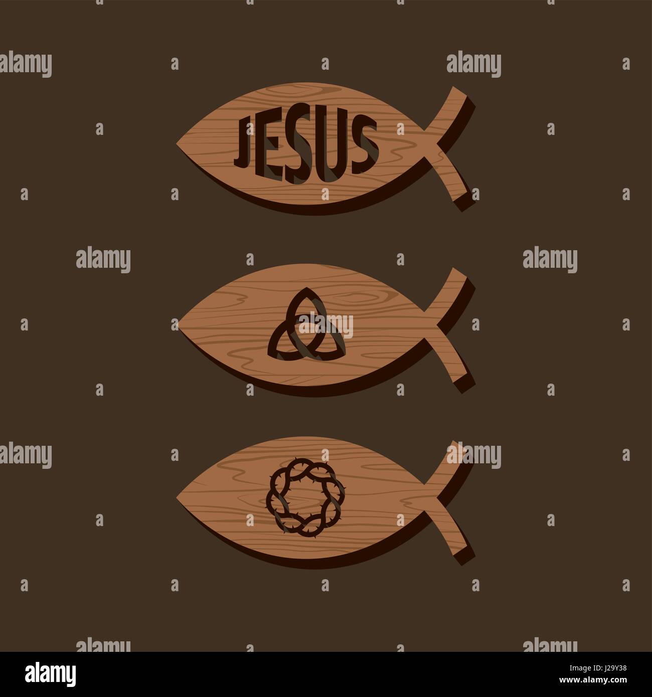 Dove and fish as christian symbols Stock Vector Images - Alamy