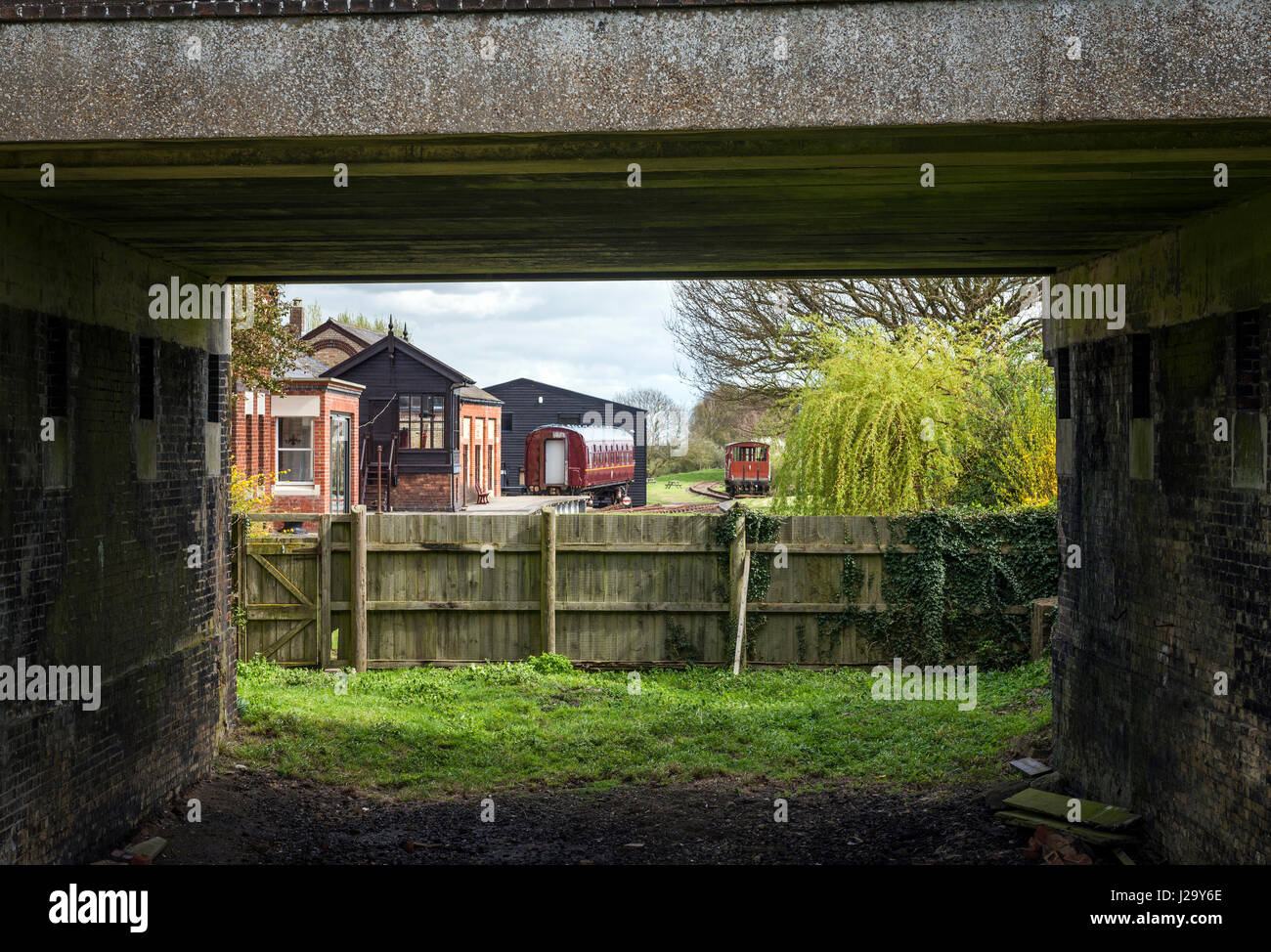 Disused Old North Road railway station on the closed line between Bedford and Cambridge. Stock Photo