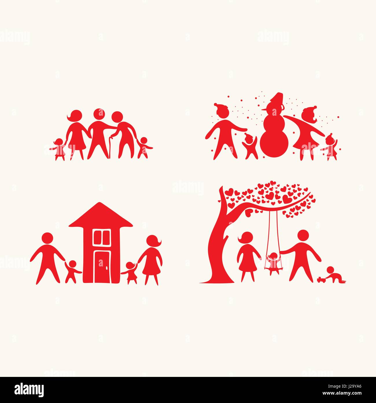 Big set of happy family Stock Vector Image & Art - Alamy